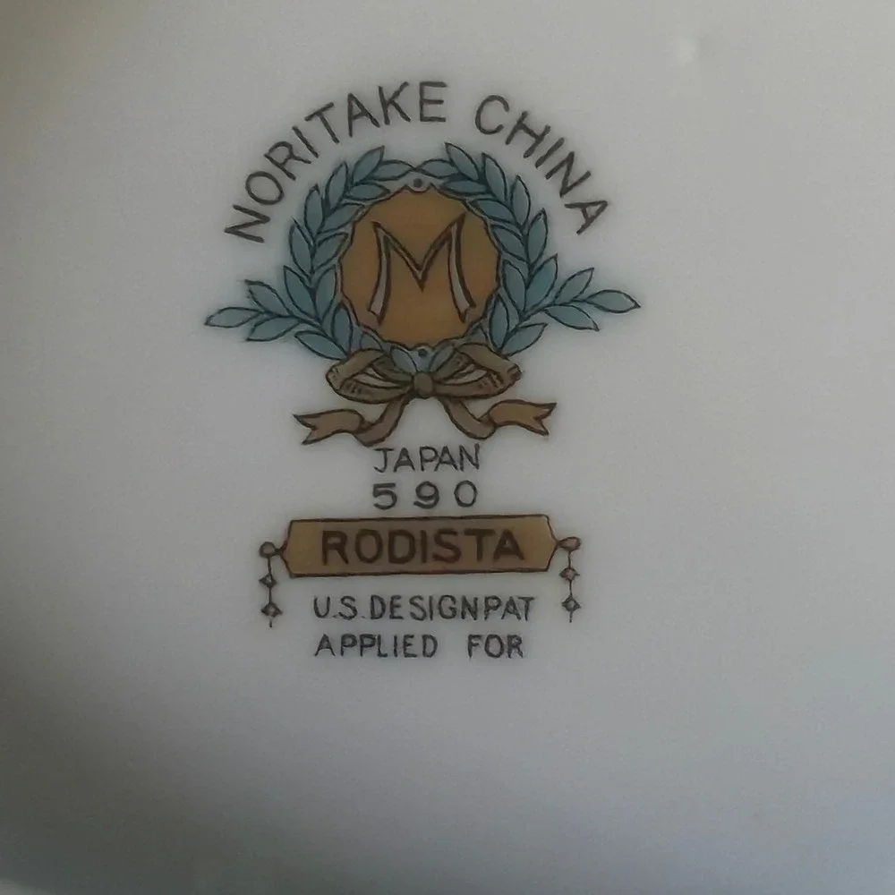 Noritake China Rodista 590 Gravy Boat Attached Underplate Vintage Japan Gold